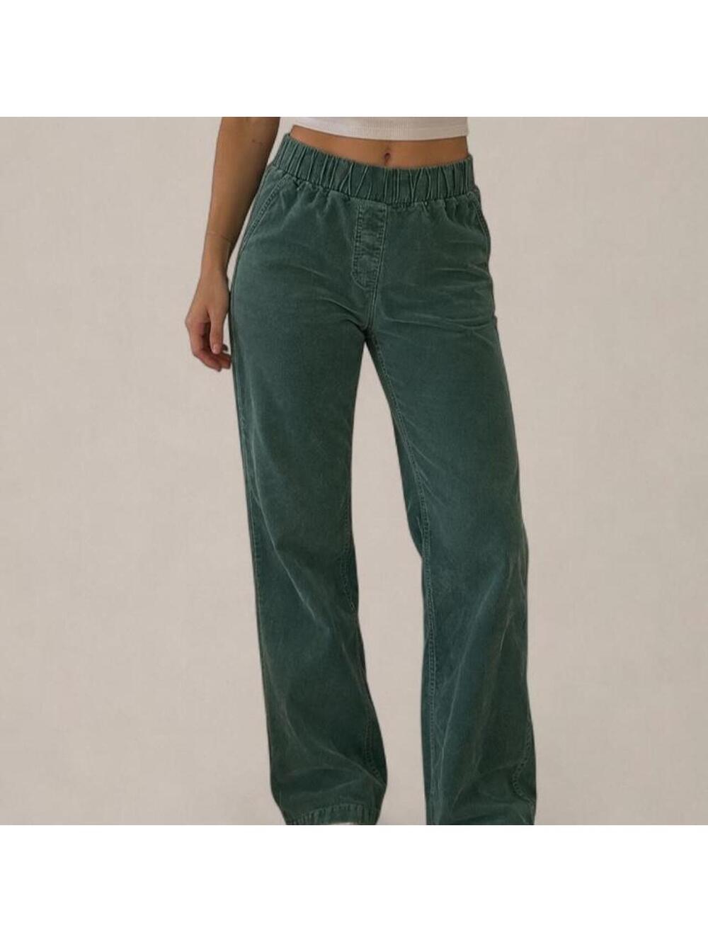 Vintage Green Corduroy Flare Pants — Size Large